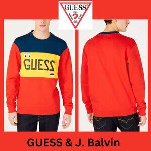 Guess X J Balvin Collab Limited Edition. Color Block Graphic Sweater